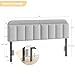 ONBRILL Adjustable Headboard for King/California King Size Bed Frame, Linen Fabric Bed Headboard with Storage & RGB LED Light in Modern Vertical Channel Design, Light Grey