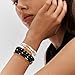 Aigrnc Boho Black White Beaded Stretch Bracelets For Women Stackable Crystal Gold Plated Beaded Bracelets Set Trendy Handmade Friendship Braeclet Jewelry Gifts