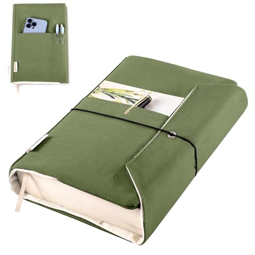 Aplufine Capas de Lona para Livros, Protetor de Livros Lavável, Capa de Livro para Romances de Bolso