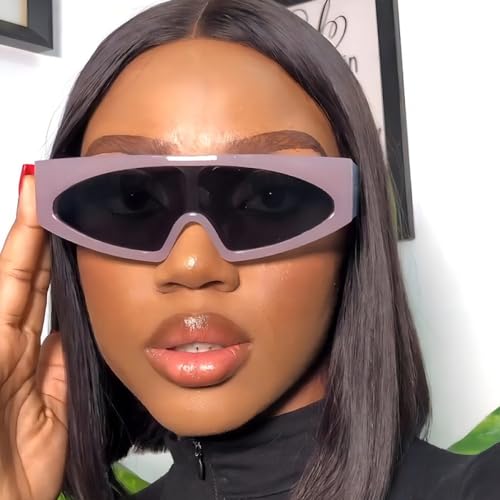 Lunettes de soleil uniques goggle monobloc à rivets style rétro