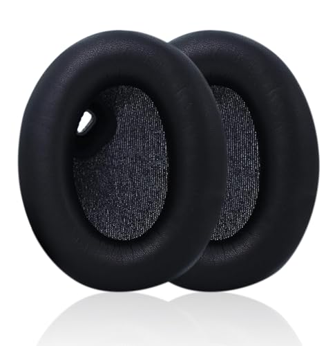 Almohadillas de repuesto compatibles con auriculares inalámbricos Akkiv WH-1000XM4 con cancelación de ruido, almohadillas de repuesto hechas de piel de proteína y espuma viscoelástica (negro)