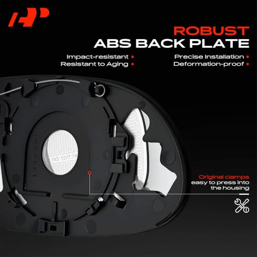 A-Premium Left Driver Side Heated Mirror Glass with Backing Plate - Compatible with 2003-2009 Mercedes-Benz SL500, SL600, SL55 CLK63 AMG, CLK320, CLK350, CLK430, CLK500, CLK550, Without Auto Dimming by A-Premium - Used condition - Image 6