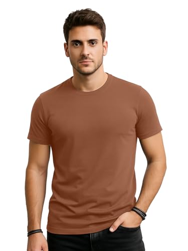 Image of Veirdo 100% Pure Cotton Regular Fit Round Neck Cool Solid Half Sleeve T-Shirt Combo for Men (Pack of 4)