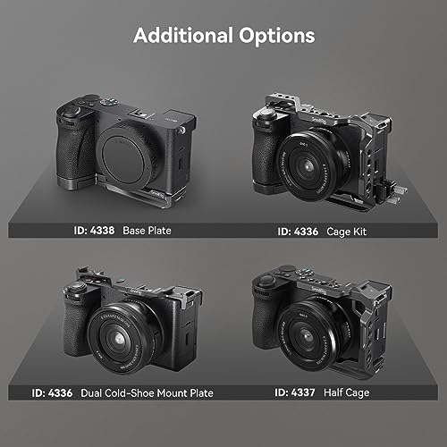 SMALLRIG A6700 Cage Kit avec Serre-Câble pour HDMI pour Sony A6700, Plaque de Dégagement Rapide Intégrée pour Arca, Cage Vidéo pour Caméra à Accès Complet avec Support de Cold Shoe - 4336