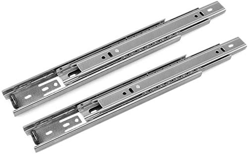 URBEST Drawer Slides 10 Inch Full Extension 3 Sections Ball Bearing Telescopic Slide Rails (Silver, 10 Inch)