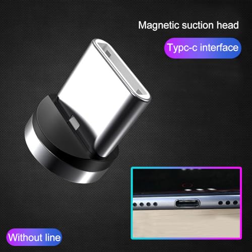 Image of UKCOCO 30 pcs Charging Cable Magnetic Head Magnetic Phone Cable Adapter Charging Tip Phone USB Adapter Type c Connector Head Laptop Aluminum to Rotate