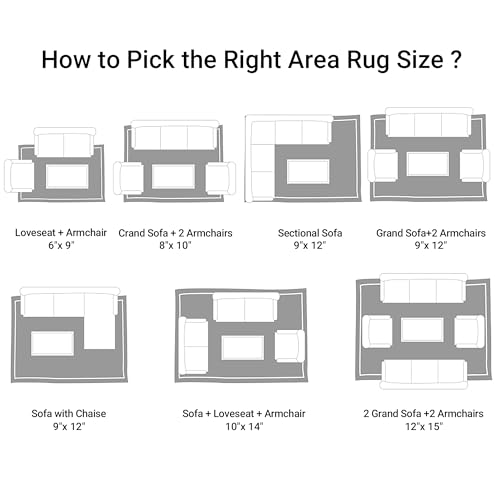 HOMBYS 9x12 Modern Area Rug for Living Room Bedroom, Large Boho Floor Carpet with Non-Slip Backing for Indoor Office Dining Room, Abstract Home Deco Non-Shedding, Khaki, Machine Washable - Thumbnail 6