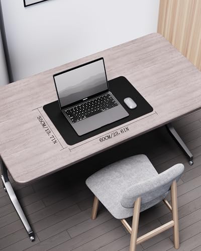 Image of YSAGi Leather & Cork Desk Mat, Large Writing Pad for Office / Home - Waterproof, Double-Sided - Black + Cork (23.6 inchx13.7 inch)
