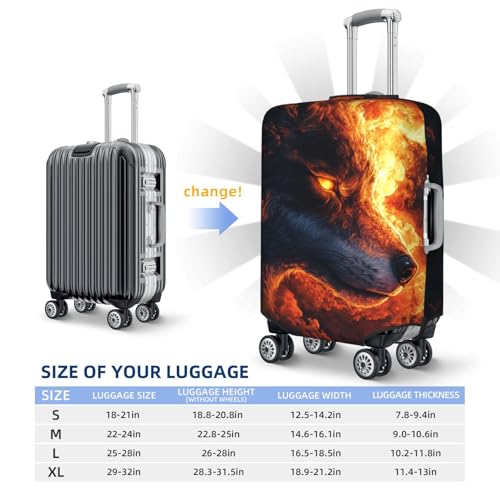Colorful Wolf Elastic Travel Luggage Covers Dustproof Scratch-Resistant Suitcase Protector Fit 22-24 Inch4