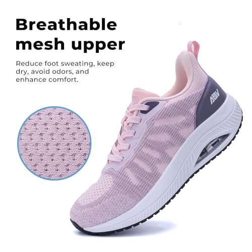 Image of QAUPPE Womens Walking Shoes with Arch Support Athletic Orthotic Sneakers for Women Foot Pain Relief