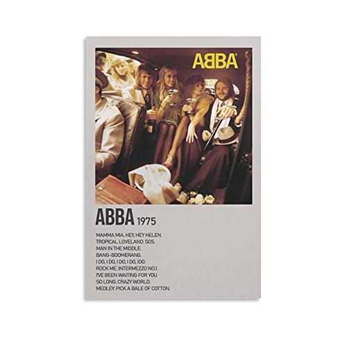 Abba by ABBA 1975 Albumfashion Poster décoratif sur toile Décoration murale Salon Chambre Peinture 20 x 30 cm