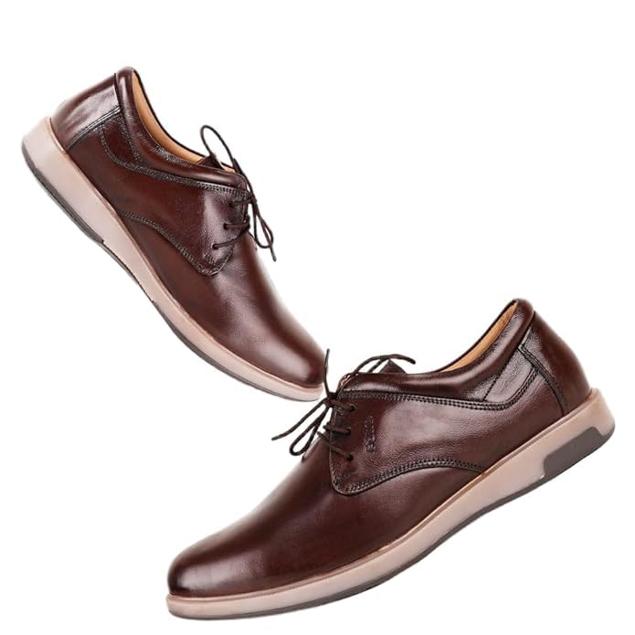 Men's Premium Brown Leather Formal Shoes Elegant Style & Comfort Size 10| Formal Shoes for Men Brown Leather | Brown Formal Shoes for Man | Tan Brown Formal Shoes for Men.