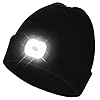 flintronic Bonnet Homme LED, Bonnet d'hiver en Tricot avec LED Lampe, Bonnet Hiver Lampe Frontale Rechargable, Cadeau Homme Femme