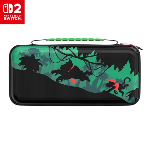 Turtle Beach PlayTrek Travel Case Officially Licensed for Nintendo Switch 2, Nintendo Switch/OLED, Hard Shell Carrying Case, Game Card Case, Storage, Protection – Donkey Kong Black/Green