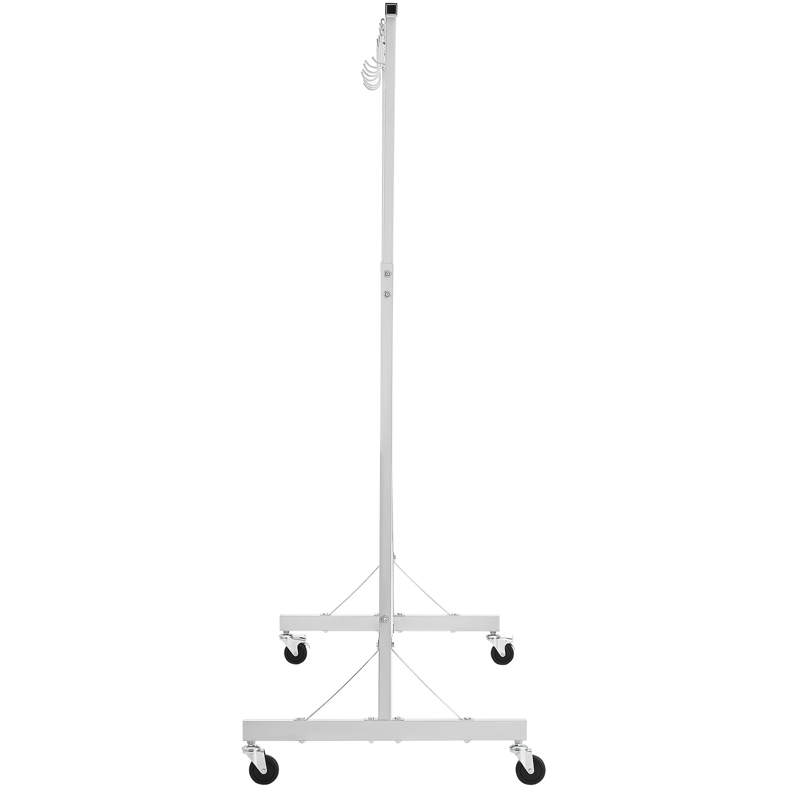 VEVOR Supporto per Verniciatura, Altezza Regolabile da 1,5 a 2,1 m Supporto per Carrozzeria per Auto con 8 Ganci, 4 Ruote Girevoli, Capacità di 30 kg per Officine di Riparazione Auto e Garage, Bianco