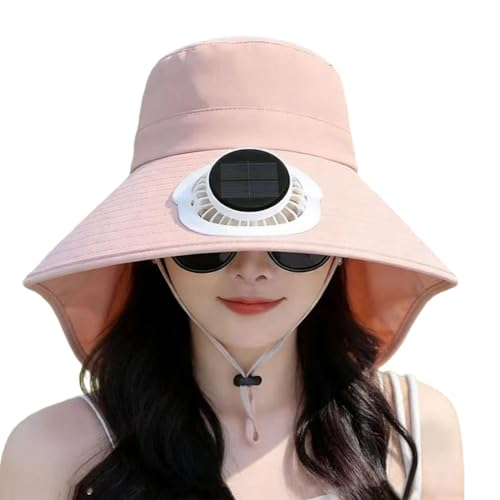 Chapeau avec ventilateur solaire et protection UV totale avec protège-nuque intégré