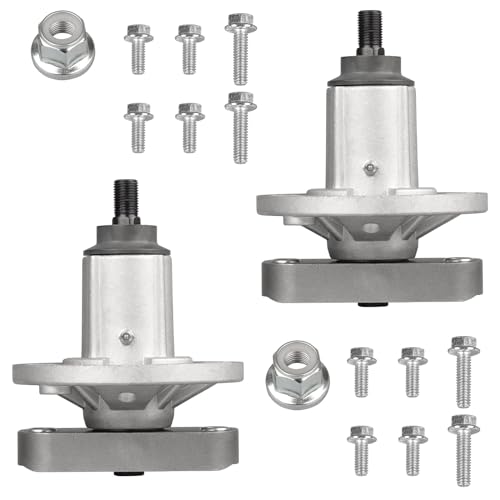 Fourtry GY20050 Spindle Fit for John Dee re L100 L110 L120 Mower - Spindle with Grease Fitting Fit for John Dee re L107 L108 L118 L130 Lawn Mower with 42" 48" Deck, Replace GY20785, 2 Pack