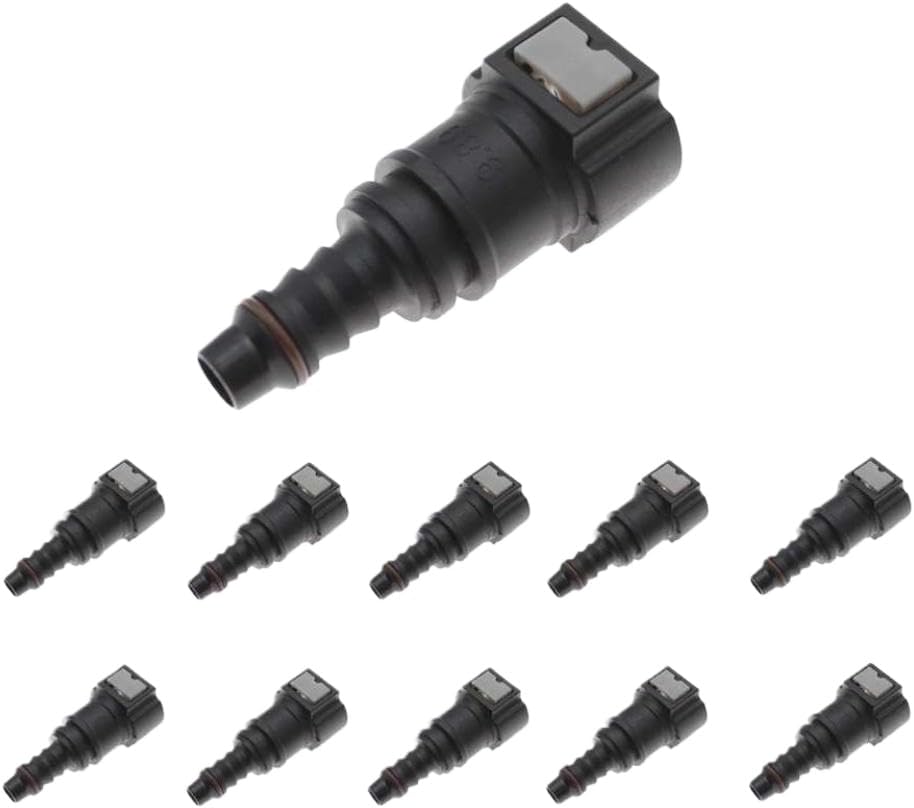 1 2 5 10 Pack ID8 9 89mm Fuel Line Hose Quick Connect Coupler Nylon Connector for Rubber Fuel Hose Car Repair Tool Compatible with Universal Fuel Line Connections(10PCS)