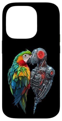 �ʔ����I�E�����{�b�g�������D�ƃT�C�{�[�O�I�E�����{�b�g Robot Parrot Lover Cyborg AI �X�}�z�P�[�X iPhone 14 Pro �p