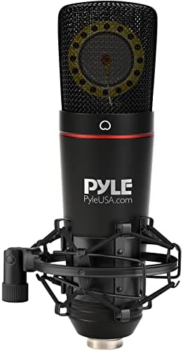 Pyle Large Diaphragm Cardioid Condenser XLR Microphone Kit - Big Capsule 34mm Pro Audio Mic - Audio Cardioid Condenser Studio Mic, Shock Mount, Travel Case, for Fat Vocals and Instrumentals