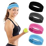TowelTouch Workout Sweatbands for Women Men Head,Sport Headbands for Women Non Slip,Super Absorbent