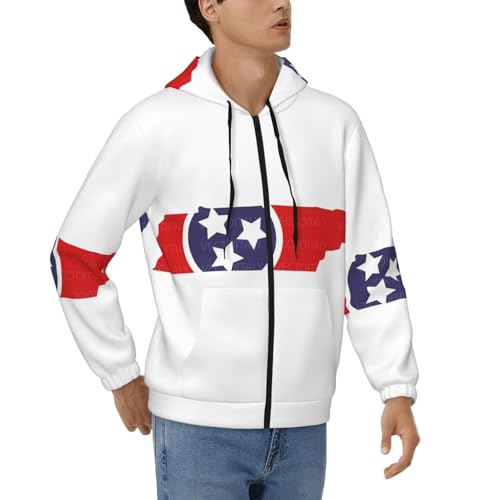 Sweat à capuche homme chaud Tennessee contre le froid d'automne veste zippée de randonnée