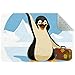 Cartoon-Pinguin hält Koffer, rechteckig, rutschfeste Innenseite, Bodenmatte für Schlafzimmer, Kinderspielzimmer, Küche, maschinenwaschbar, 3 x 6 m