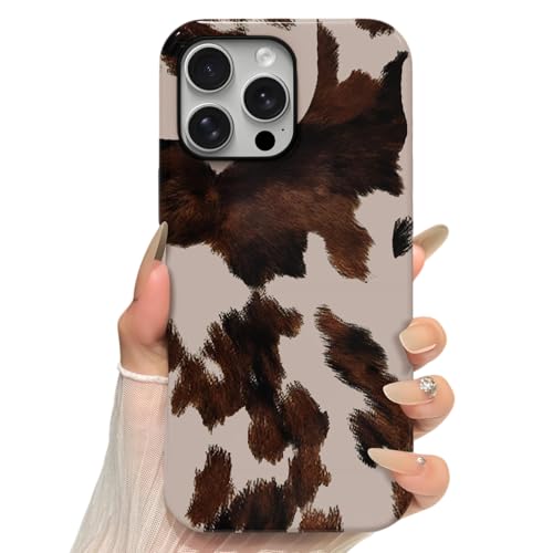 Skyseaco for iPhone 14 Pro Max Case, Treny Cow Print Phone Case Hybrid 2-Layer Hard Shell,Shockproof Soft for Girl Women Boy Men