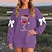 Women's Crewneck Long Sleeve Blouse Tops Christmas Casual Loose Sweatshirt Santa Print Graphic 2025 Winter Pullover