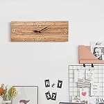 Rustic Wall Clock Silent Non-Ticking, Frameless Art Wall Clocks Farmhouse Wall Décor，Rectangle Handmade Clocks Decorative for Home Living Room Kitchen Office, Battery Operated