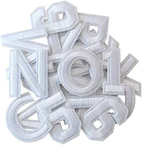 GYGYL 72 Pieces Iron on Letters and Numbers Patches, Black Letter Patches Alphabet Embroidered Patch A-Z, Numbers 0-9 Applique for Clothes, Dress, Hat, Socks, Jeans, DIY Accessories