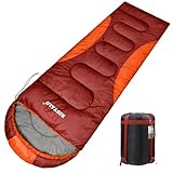 0 Degree Winter Sleeping Bags for Adults Camping -Temp Range (5F – 32F) Portable Waterproof Compression Sack- Cold Weather Sleeping Bags for Big and Tall in Env Hoodie: Hiking Backpacking 4 Season