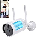 [2K Upgraded] BOIFUN Überwachungskamera Aussen Akku, Kabellose Outdoor WLAN IP Kamera mit Akustischen Visuellen Alarm Farbiger Nachtsicht, 10400mAh, PIR Bewegungsmelder, 2-Wege-Audio, IP66 Wasserdicht