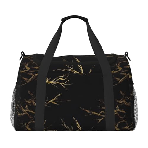 Sac de voyage 3D doré marbré grand format pliable pour weekend en famille