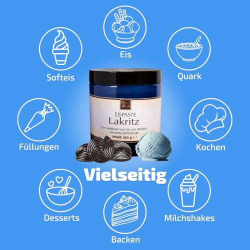 Lakritz Eispaste für selbstgemachtes aromatisches Eis │ MEGA GESCHMACK │ Auch super lecker in Desserts, Toppings, Kuchen und vielem mehr │ Inhalt 250 g – Bild 5