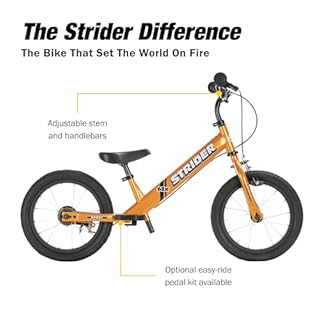 Strider 14x Balance Bike - For Kids 3 to 6 Years - Girls and Boys Bicycles - Tangerine