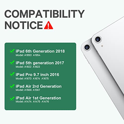 Greenlaw Ipad 9.7 Inch Case With Keyboard, Ipad 6Th 2018/ 5Th 2017, 360° Rotation, 7 Color Backlit, Wireless Bluetooth, Auto Wake/Sleep, For Ipad 6Th/5Th, Ipad Pro 9.7/Air 2/Air, Rose Gold #TOP1