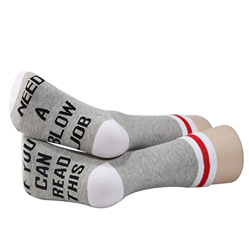 PWHAOO 1 Pair Valentines Socks Gift For Husband If You Can Read This I Need a Blow Job Socks2