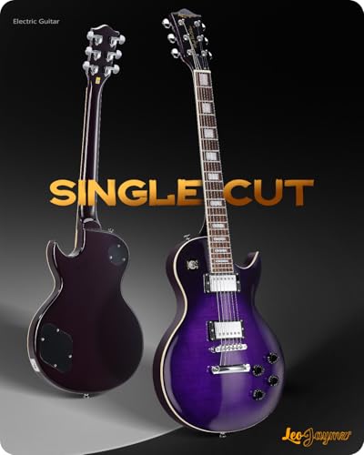 leo jaymz sc series electric guitar  mahogany body laurel fingerboard dual humbuckers stainless steel frets tune-o-matic bridge c neck 181 tuners violet flame