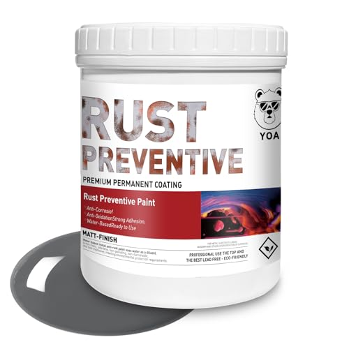 YOA Gray Metal Paint, Acrylic Rust-Proof Paint, 32oz, Metal Primer and Protective Coating, Permanently Prevents Rust (Matte)