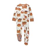HonestBaby Non-Slip Footed Pajamas One-Piece Sleeper Zip-Front Pjs 100% Organic Cotton for Baby Boys, Stacked, 24 Months