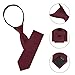 Allegra K Men's Skinny Pretied Solid Color Zipper Ties Neck Adjustable Strap Wedding Groom Tie One Size Wine red