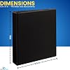 1InTheOffice 1.5 Inch Binders 3 Ring, D Ring Binder, 2 Pockets, Holds 375 Sheets, 8.5 x 11 Paper, Black, 4 Pack