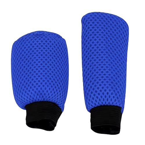 Youzzei Auto Schaltknauf Abdeckung, Universal Schalthebel Abdeckung + Handbremse Abdeckung, Verbessert Breathable Fabric Rutschfeste Auto Schaltknauf 5 Gang 6 Gang Schaltknauf üBerzug - Blau