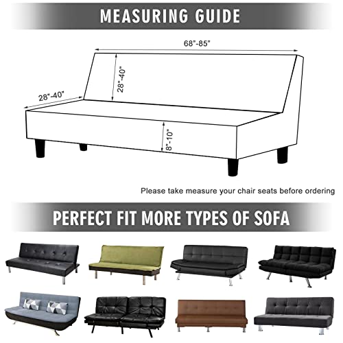 Guli Premium Polyester Futon Covers, Full Size Stretch Armless Sofa Slipcovers Without Armrests,Machine Washable Folding Couch Cover Furniture Protector Cover, Velvet-Peacock Blue (Sfct) #TOP1