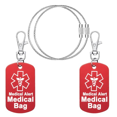 Medical Alert Luggage Tag, Medical Equipment, Asthma Inhaler, Medicine, EPIPEN Inside, Medical Bag Zipper Pull Tag