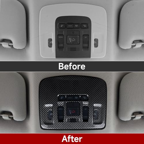 Image of Front Reading Light Lamp Trim Cover Carbon Color ABS Decal Sticker fits for Toyota Camry 2018-2026 Car Interior Accessories - with Panoramic Moonroof ONLY