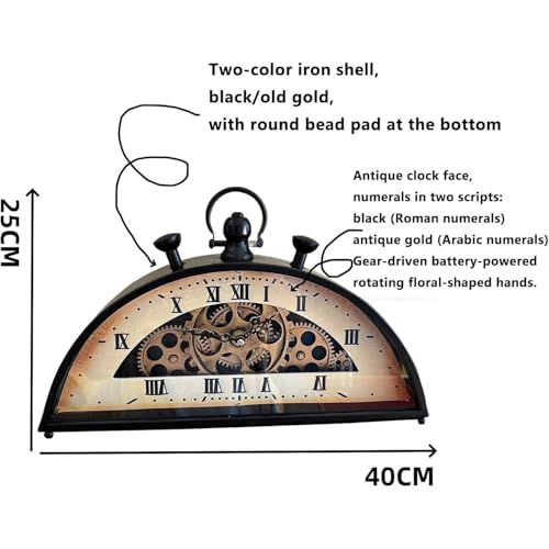 Reloj de suelo vintage mecánico con engranajes dinámicos y funcionamiento silencioso de medio círculo 6