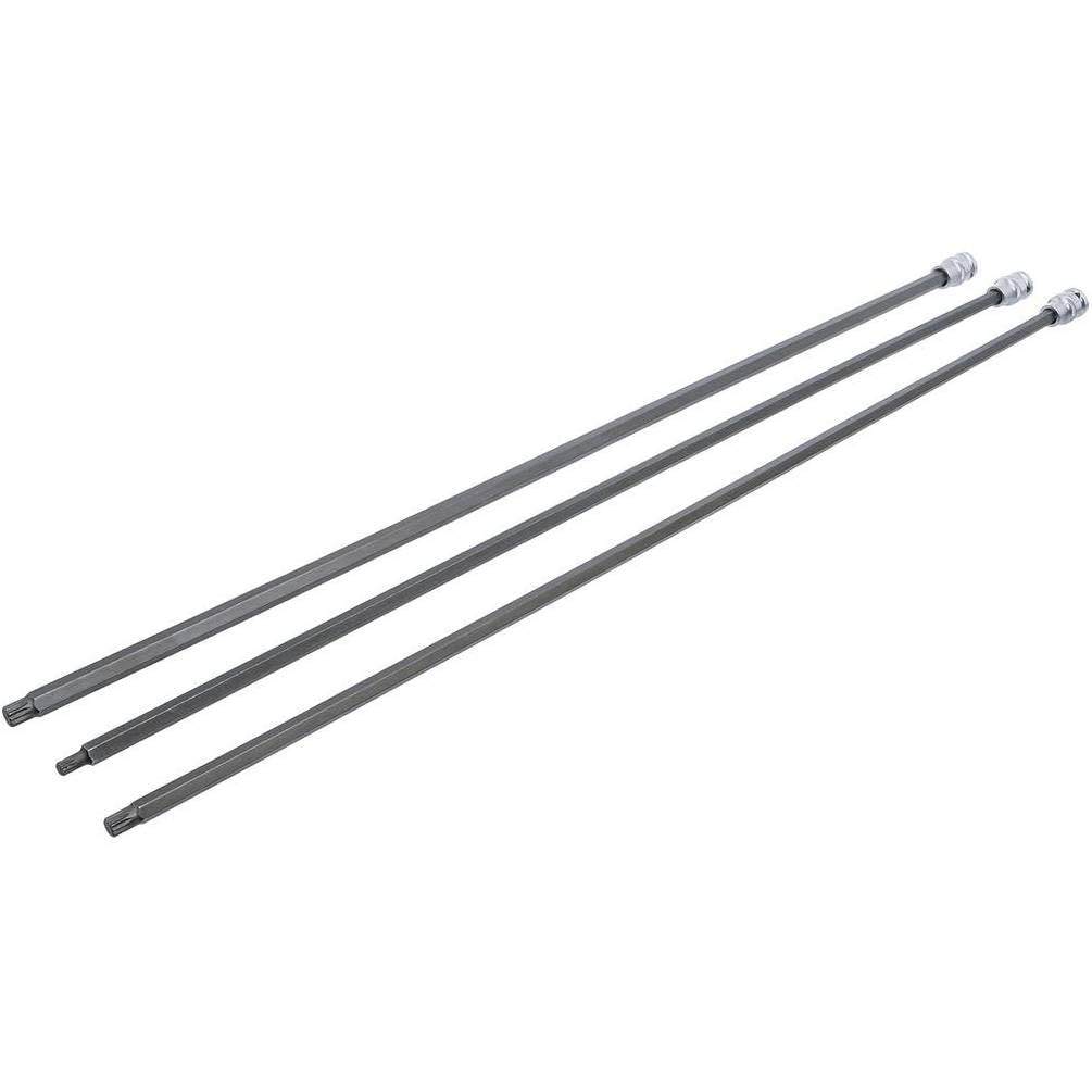 Set di boccole con punte da 12,5 mm (1/2) - L. 800 mm, Poligono Femmina XZN - Per VAG, 3 pezzi - Precisione e Robus - D-Work