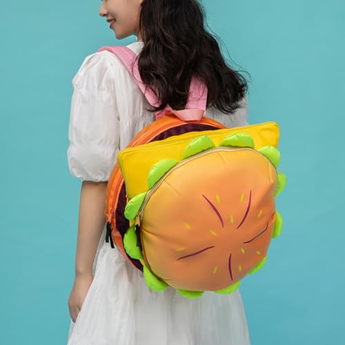 Cheeseburger Backpack Multi-compartment Universe 3D Hamburger Backpack with Adjustable Straps Daypack3